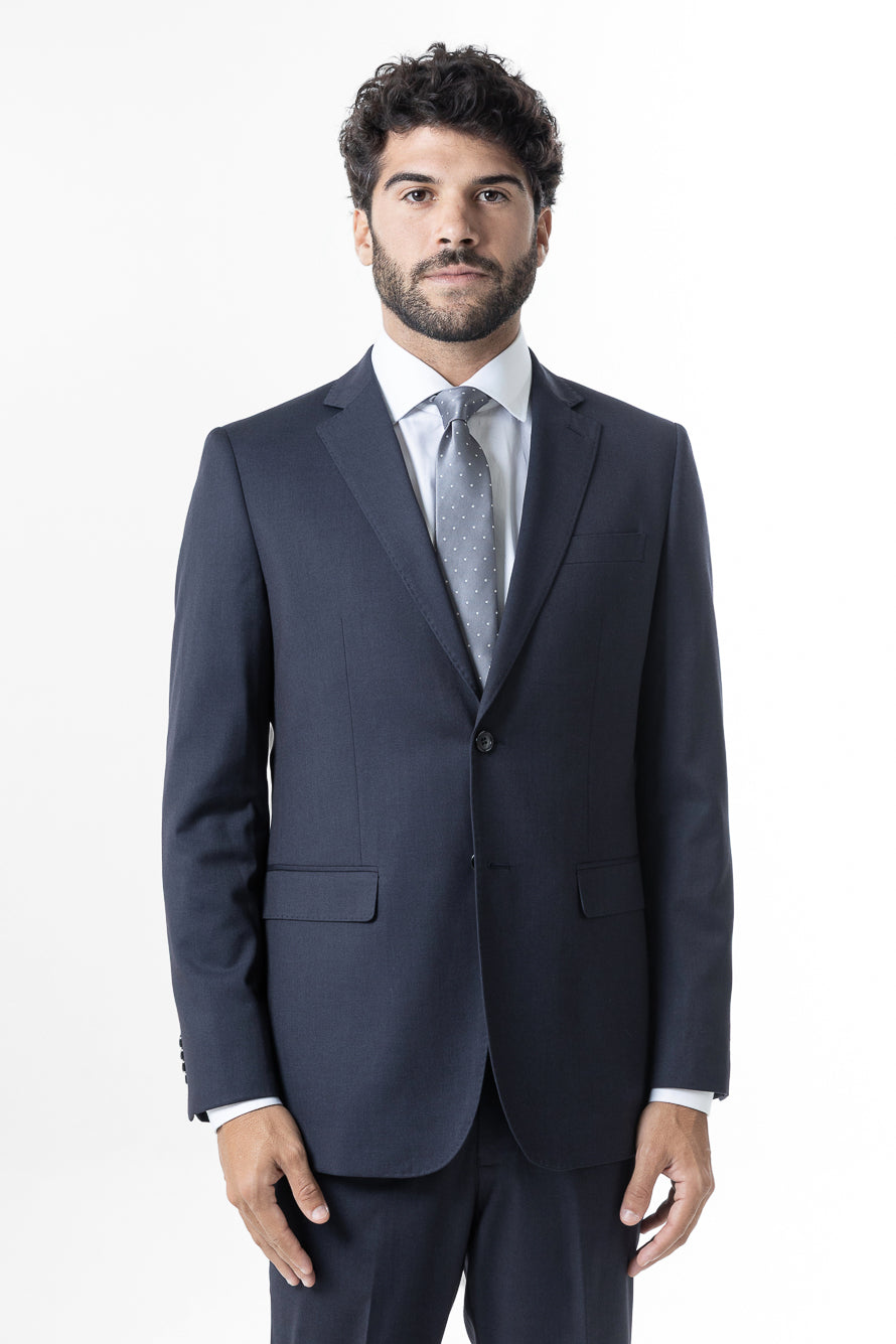 Terno Slim Liso Poliviscose - Marinho
