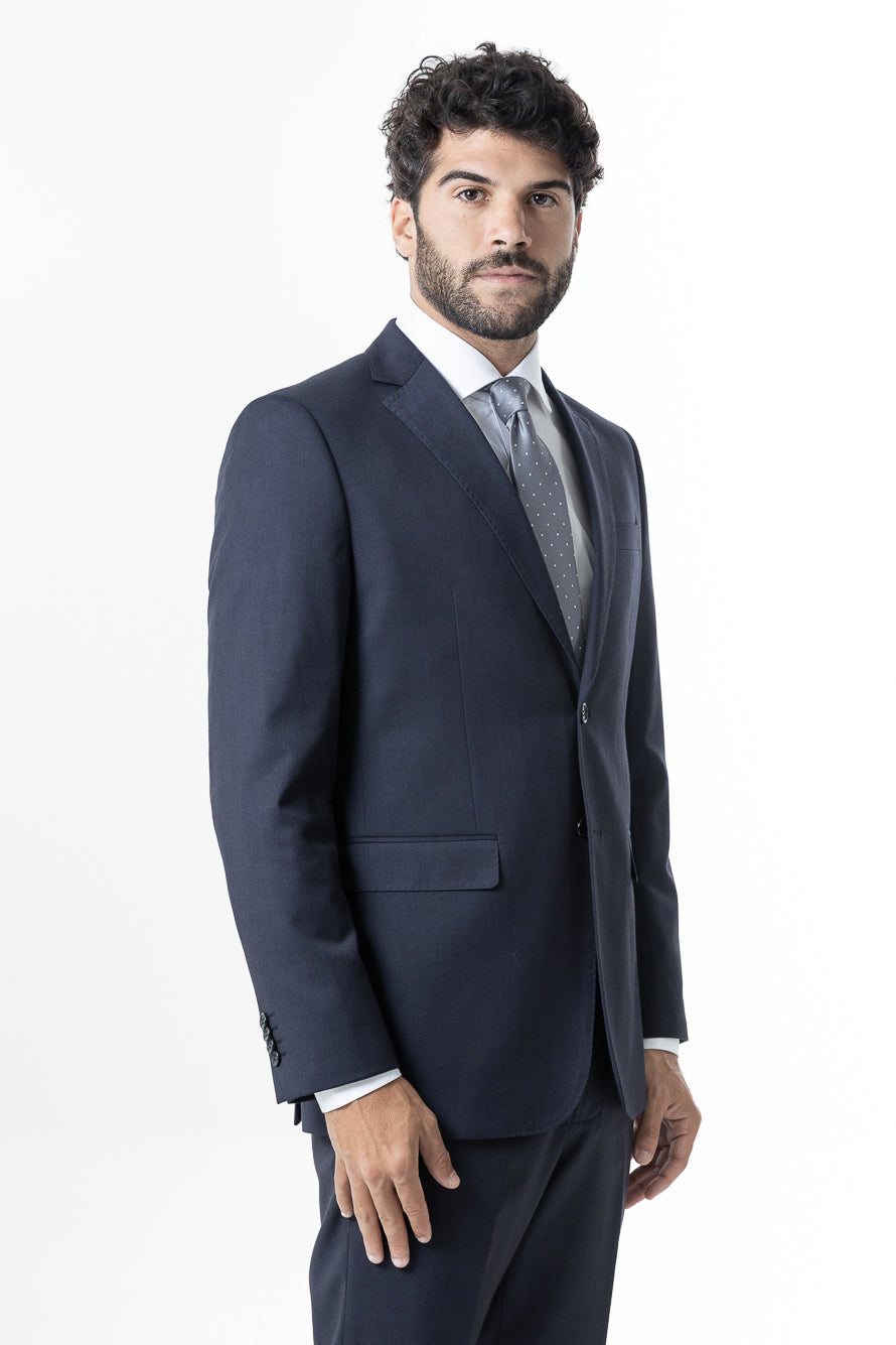 Terno Slim Liso Poliviscose - Marinho