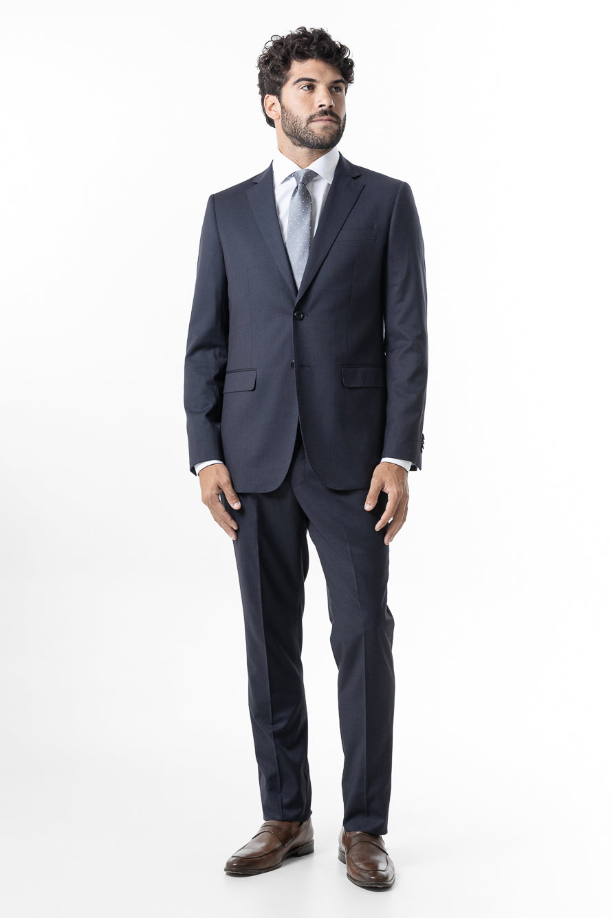 Terno Slim Liso Poliviscose - Marinho