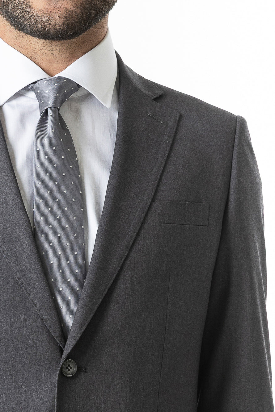 Terno Slim Liso Poliviscose - Cinza Escuro