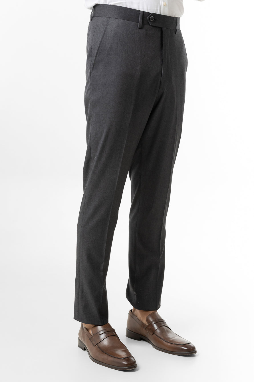 Terno Slim Liso Poliviscose - Cinza Escuro