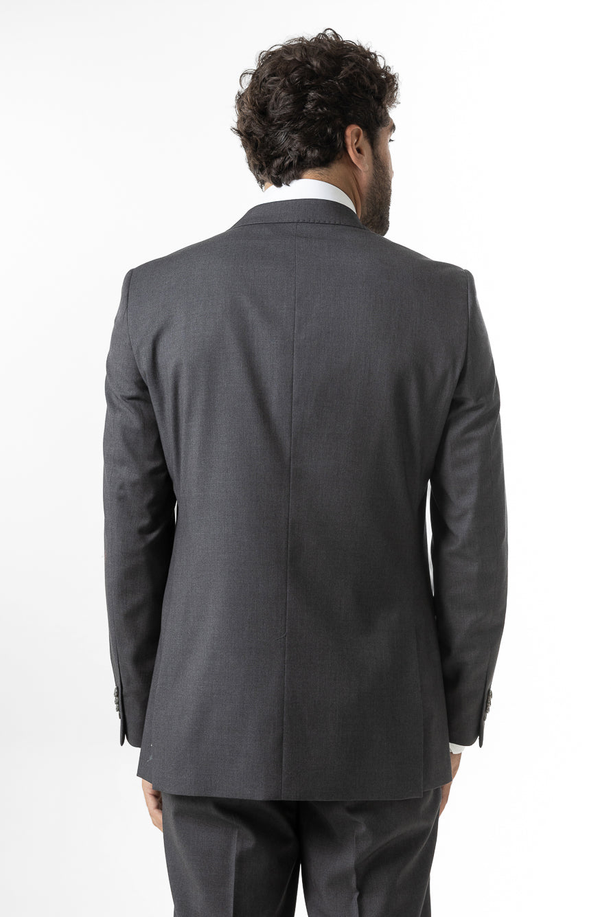 Terno Slim Liso Poliviscose - Cinza Escuro