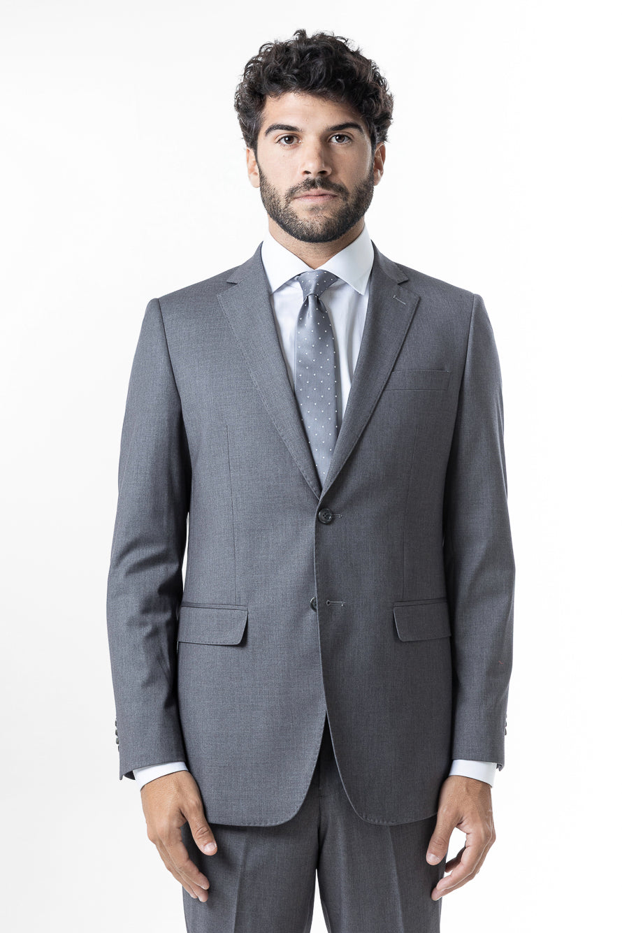 Terno Slim Liso Poliviscose - Grafite