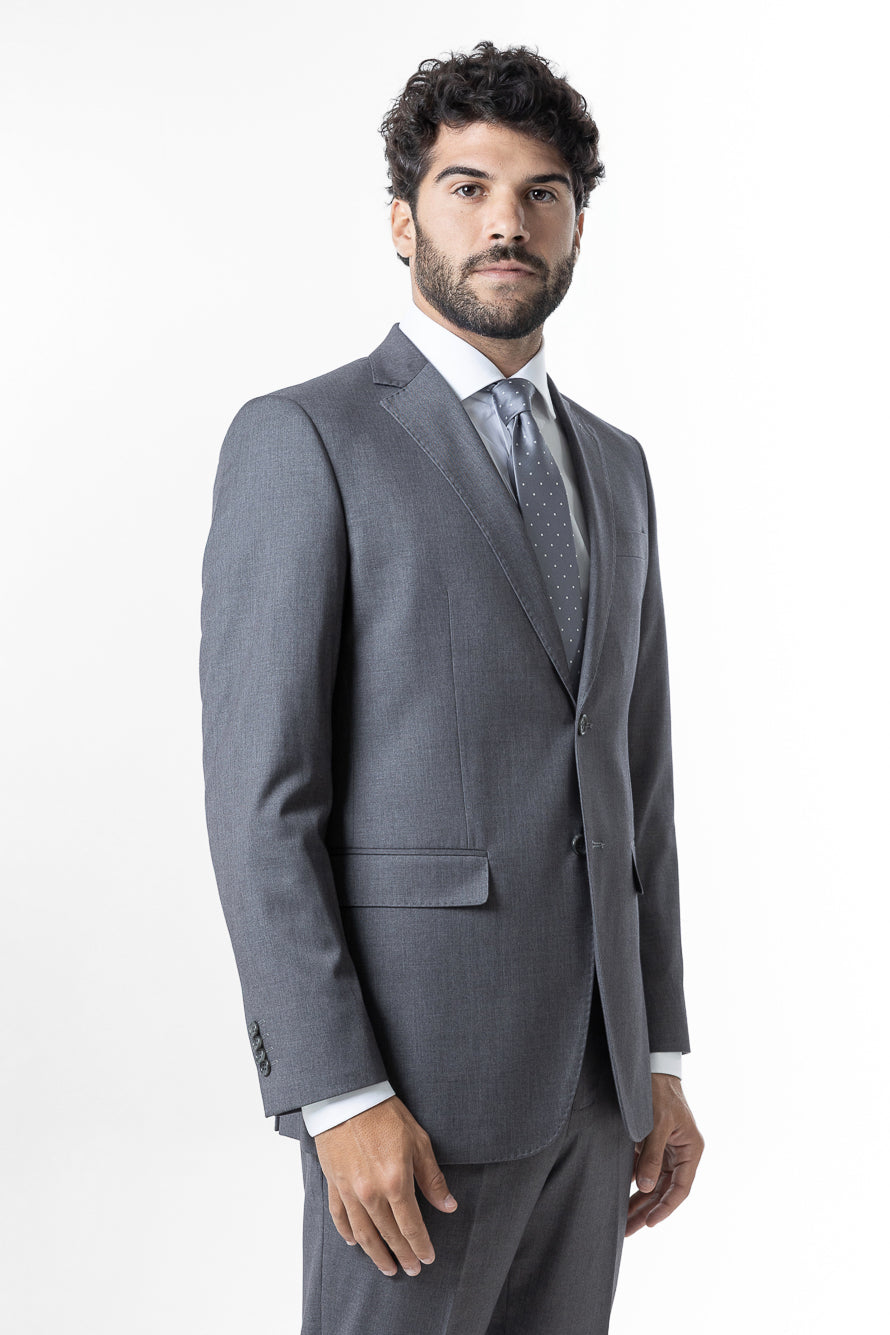 Terno Slim Liso Poliviscose - Grafite