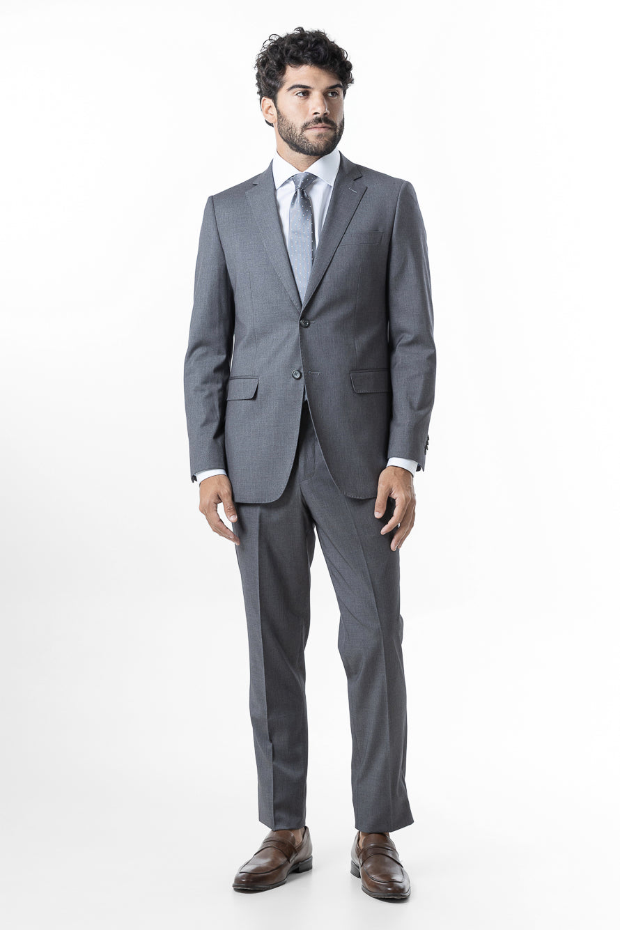 Terno Slim Liso Poliviscose - Grafite