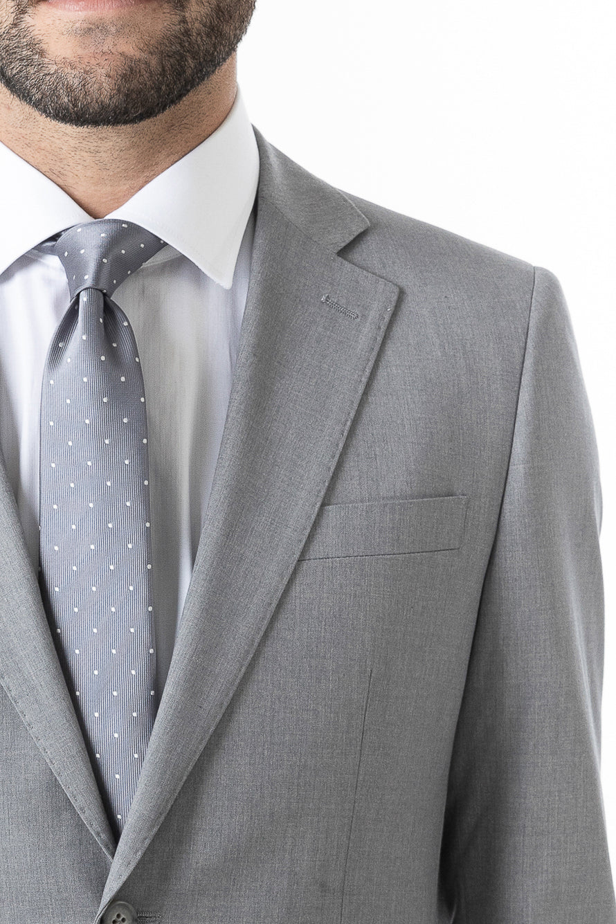 Terno Slim Liso Poliviscose - Cinza
