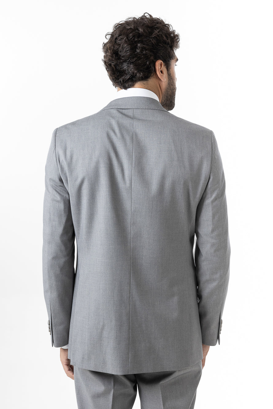 Terno Slim Liso Poliviscose - Cinza