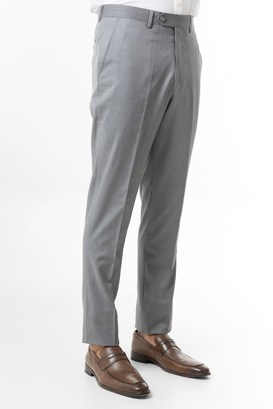 Terno Slim Liso Poliviscose - Cinza Claro