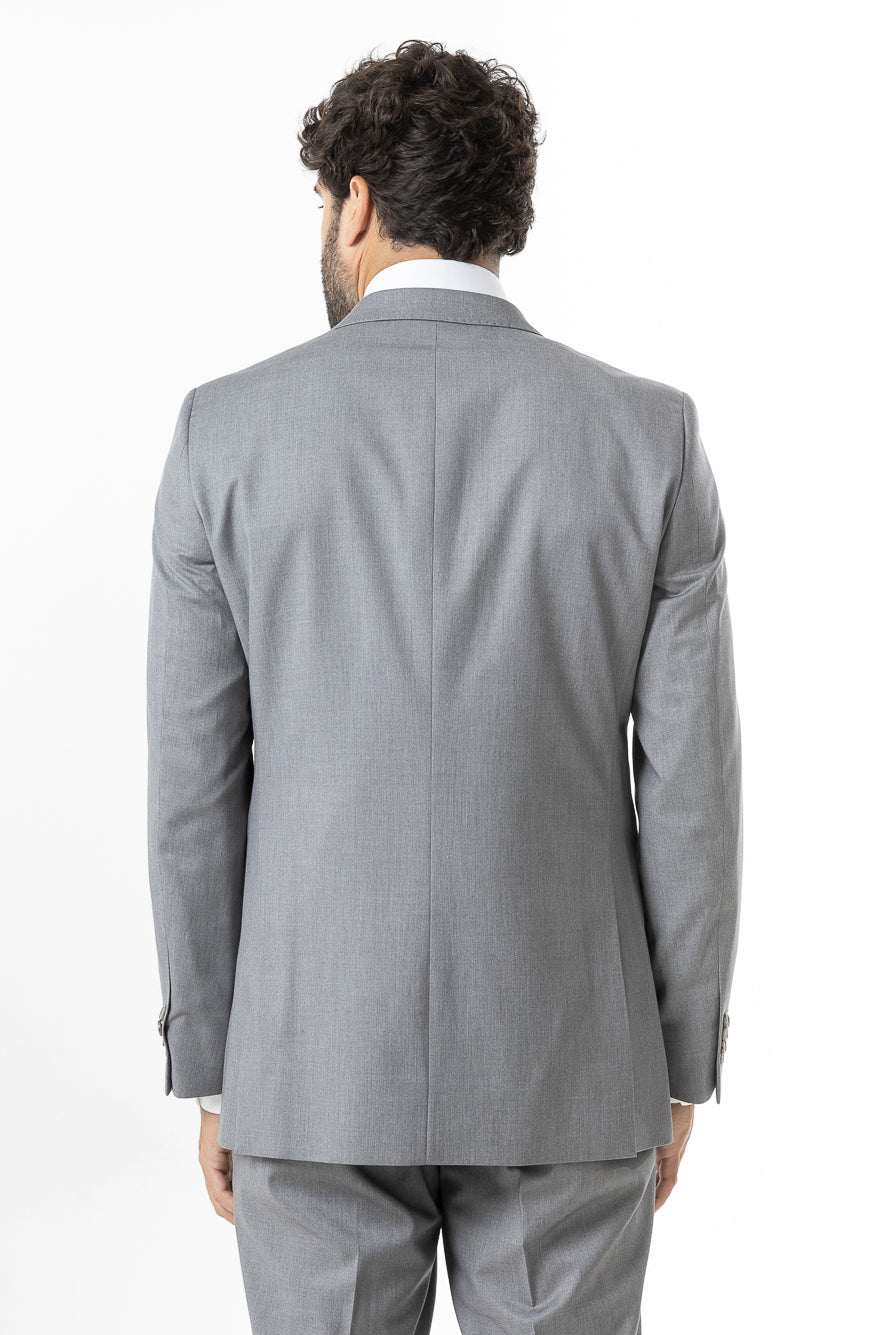 Terno Slim Liso Poliviscose - Cinza Claro