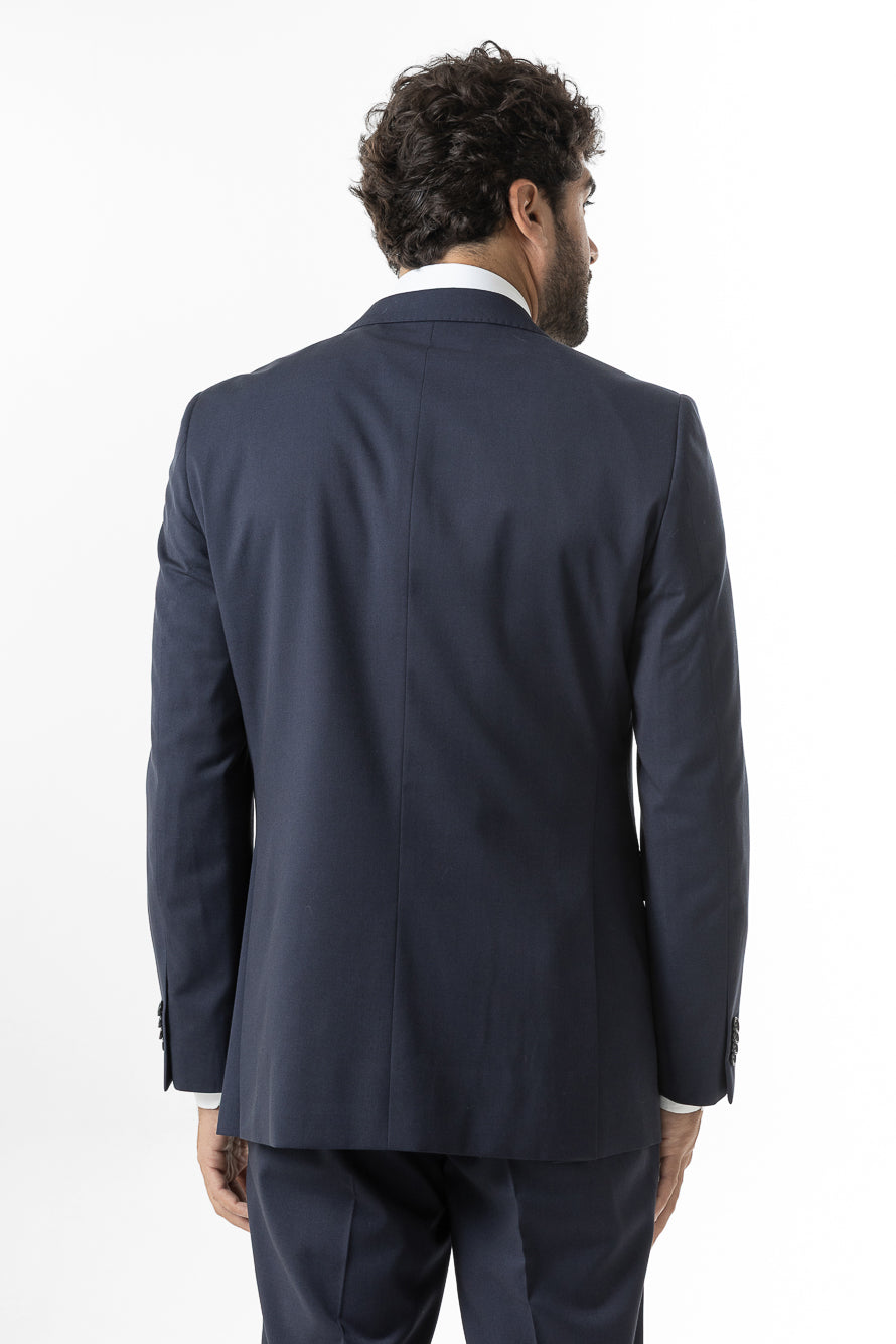 Terno Slim Liso Poliviscose - Azul Escuro
