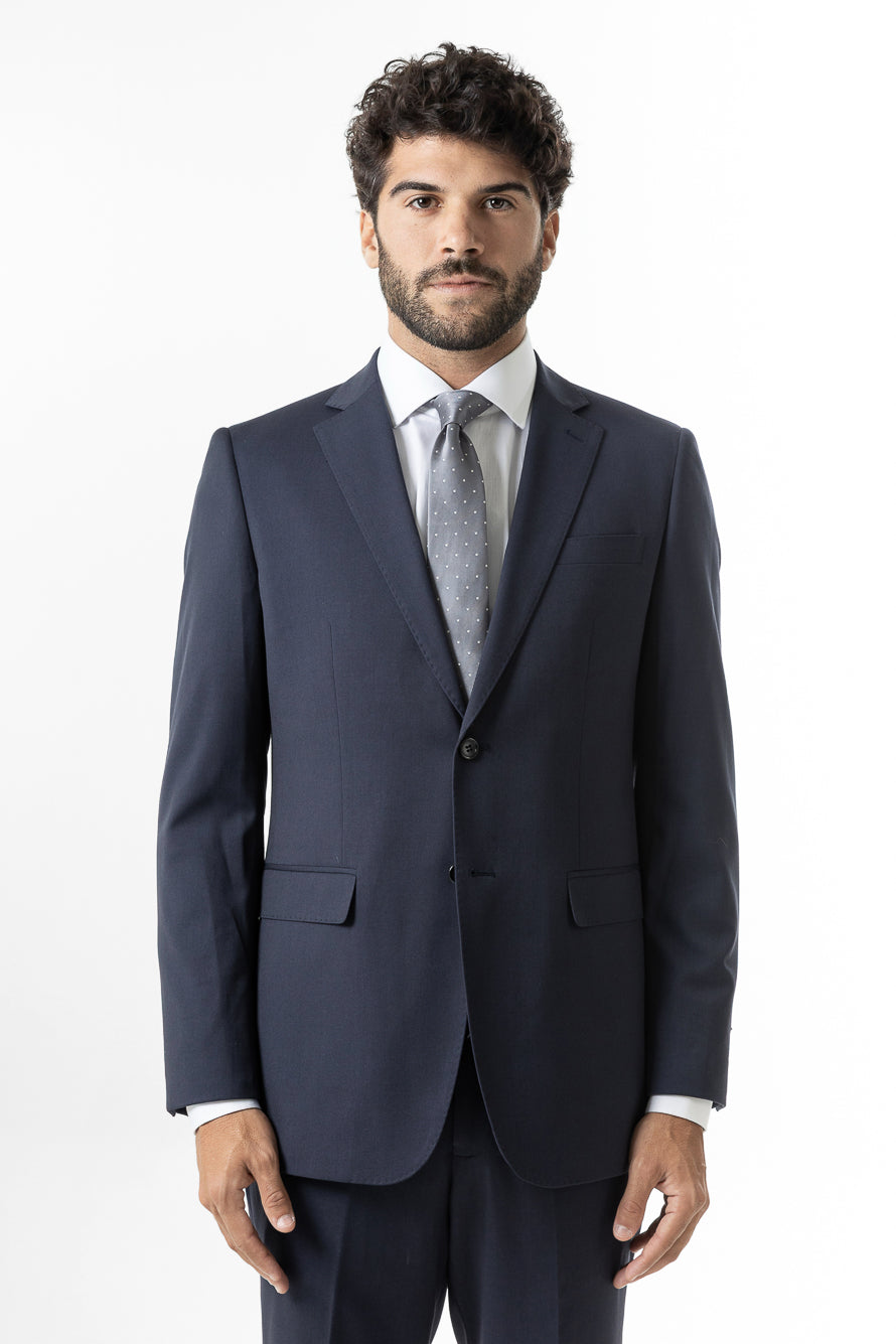 Terno Slim Liso Poliviscose - Azul Escuro