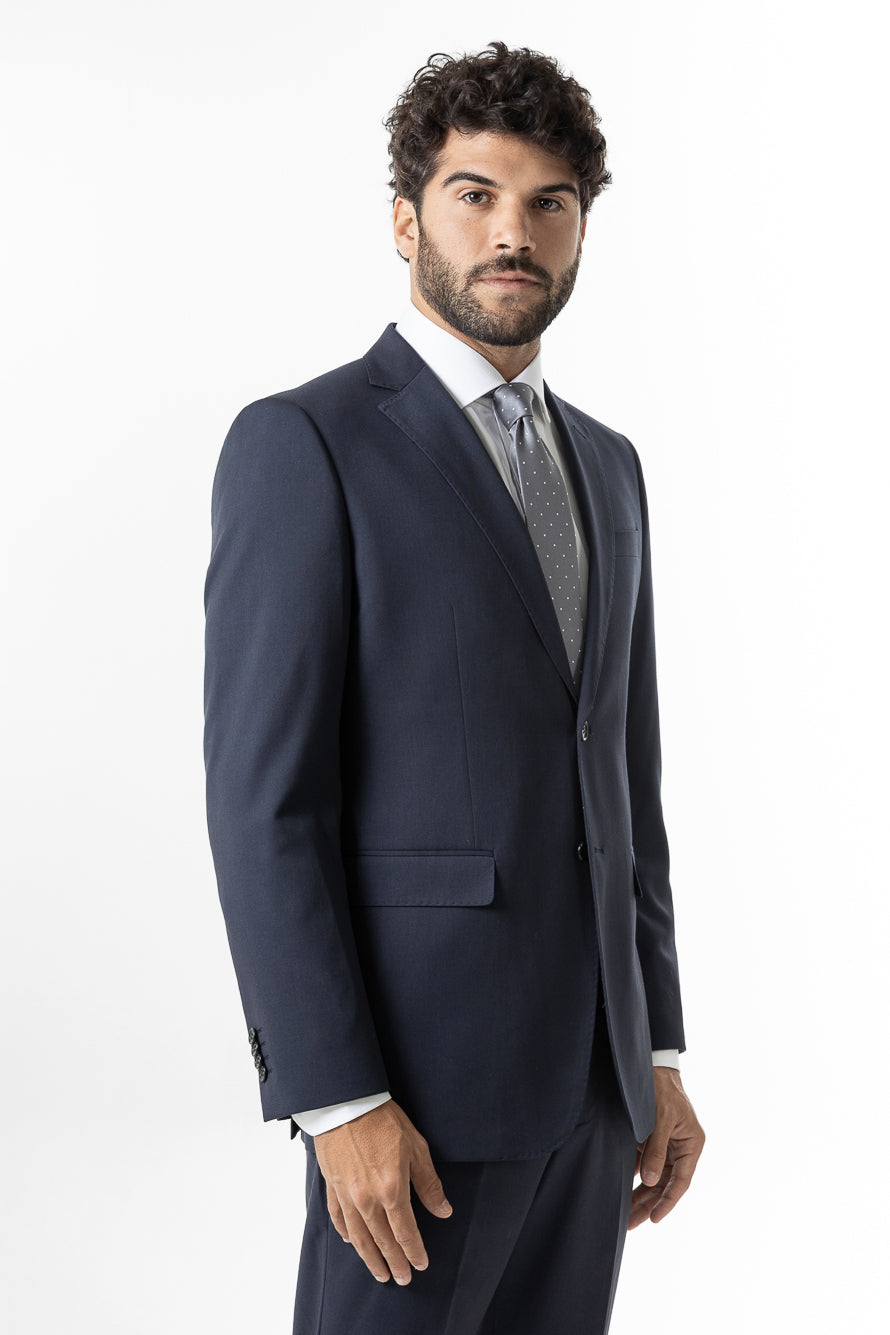 Terno Slim Liso Poliviscose - Azul Escuro