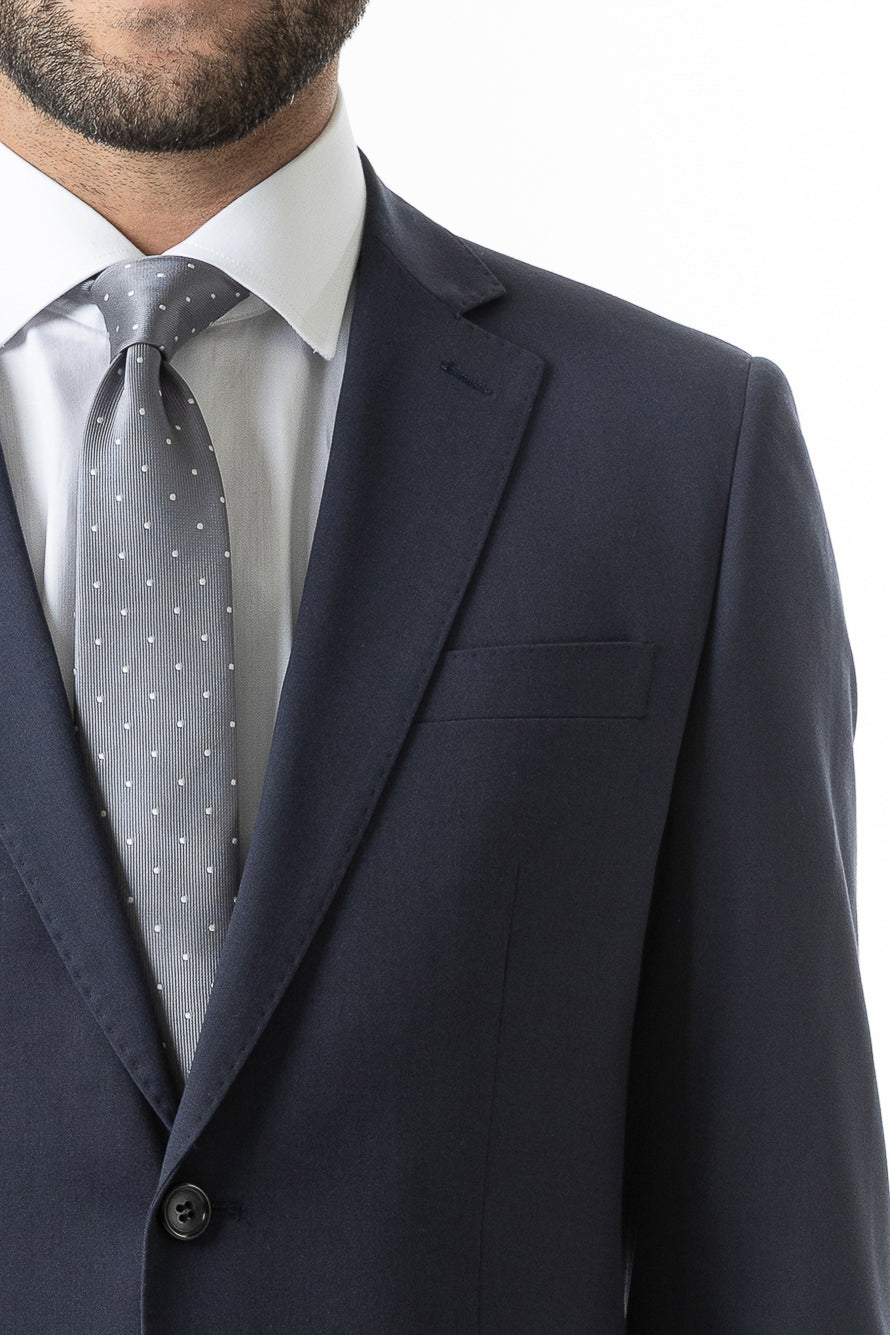 Terno Slim Liso Poliviscose - Azul Escuro