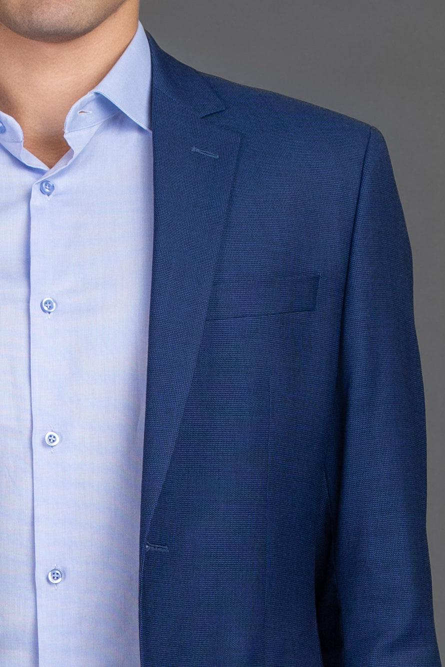 Terno Com Forro Slim - Azul Medio