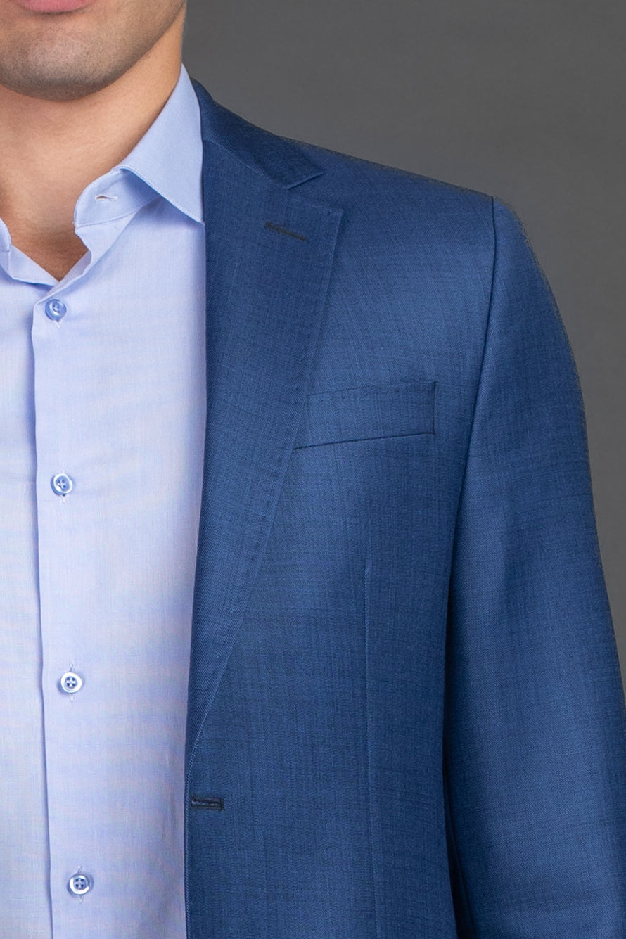 Terno Sem Forro Slim Super 120 - Azul.