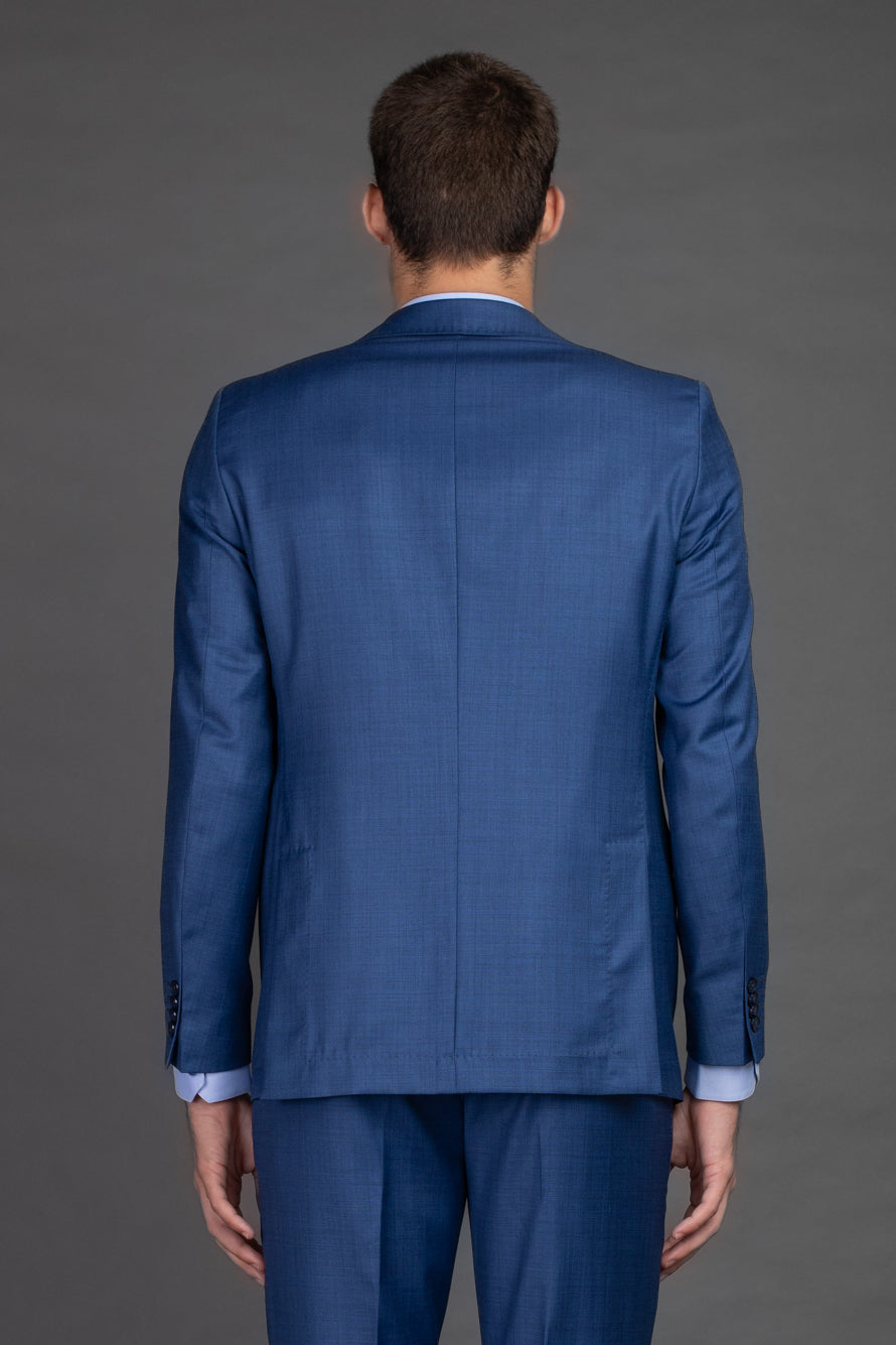 Terno Sem Forro Slim Super 120 - Azul.