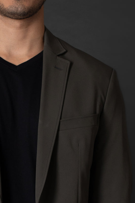 Terno Slim Tecnológico Sem Forro - Verde Militar