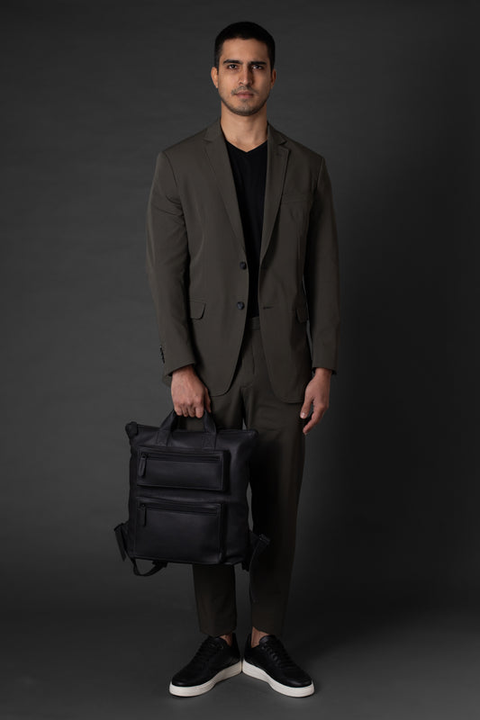 Terno Slim Tecnológico Sem Forro - Verde Militar