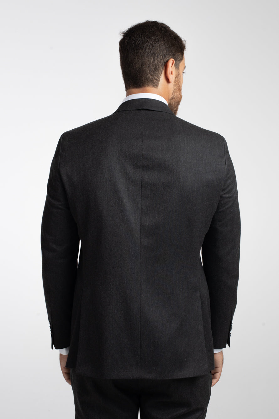 Terno 2 Botões Slim Liso Poliviscose - Grafite