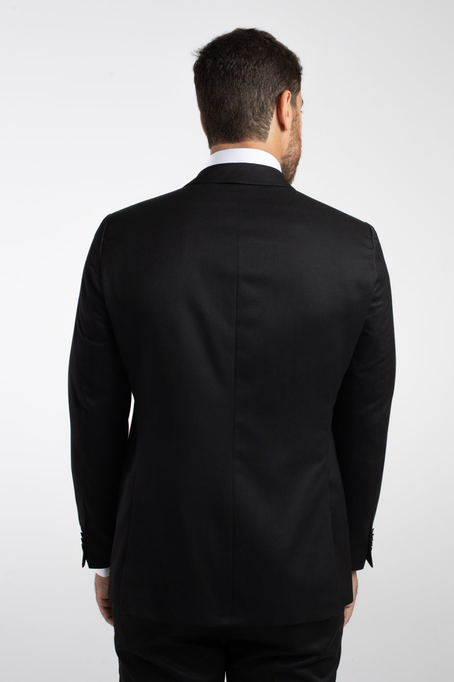 Terno 2 Botões Slim Liso Poliviscose - Preto