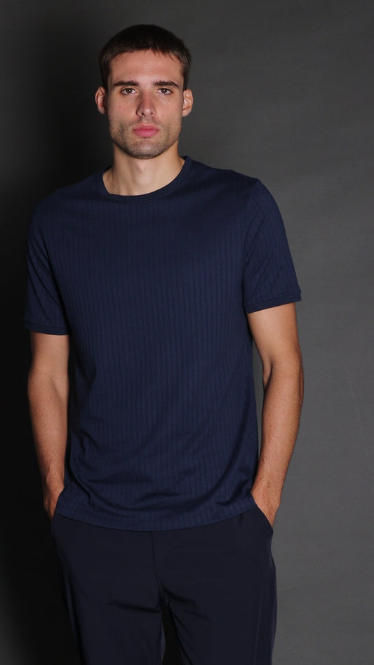 Camiseta Manga Curta Slim Pima Sanforizada - Marinho