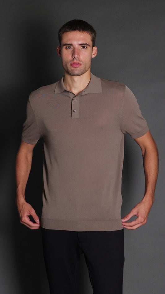 Polo Manga Curta Slim 3 Botões Retilínea - Verde
